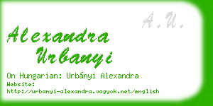 alexandra urbanyi business card