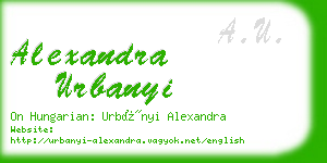 alexandra urbanyi business card